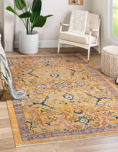 Vista 12 de Unique Loom Lola Collection - Alfombra de área Vivacious (2 pies 2 pulgadas x 3 pies 1 pulgada, rectangular, color rojo ladrillo/azul)