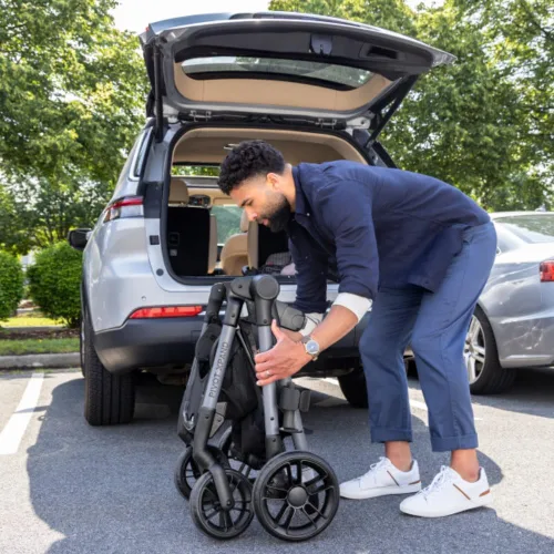 Vista 14 de Sistema de transporte modular Evenflo Pivot Xpand con asiento de coche para bebé LiteMax (Negro Ayrshire)