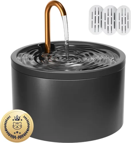 Vista 10 de MISFANS Fuente de Agua de Cerámica para Gatos - 2.1L/71oz - Cuerpo Totalmente de Cerámica y Caño de Agua de Cobre Puro - No Tóxico - Fuente