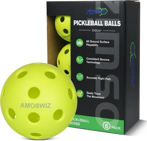 Vista 16 de Indoor Pickleball Balls, 6/12 Pack, 26 Holes