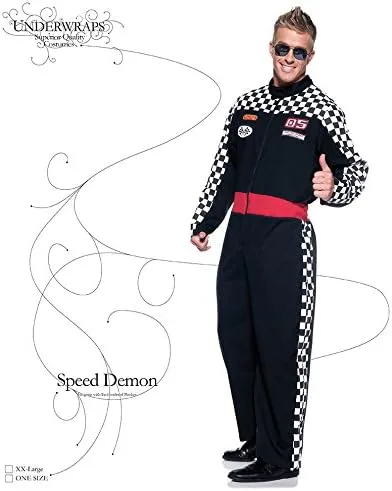 Vista 3 de Velocidad Demon Racer Jumpsuit Mens Costume