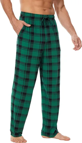 Vista 19 de GYS - Pantalones para dormir de bambú para hombre Negro