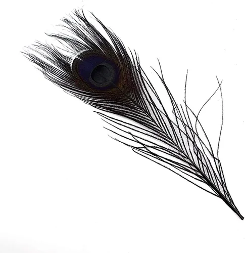Vista 2 de Shekyeon Centro de mesa de boda de plumas de pavo real teñido de plumas blanqueadas de 10 a 12 pulgadas, paquete de 10 (negro)