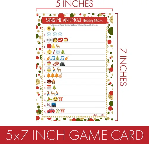 Vista 4 de DISTINCTIVS Juego de fiesta de Navidad - Cántame un emoji, 25 jugadores