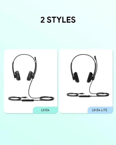 Vista 6 de Yealink Auriculares USB UH34 con micrófono, certificados por equipos, auriculares con cable con micrófono con cancelación de ruido para computadora