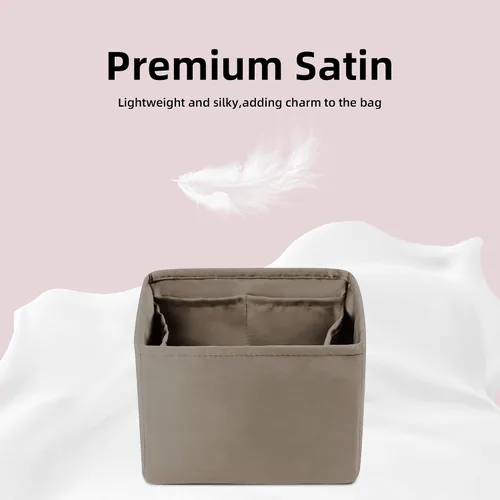 Vista 3 de DGAZ Organizador de bolso, sedoso y suave, seda, bolso de mano de lujo en moldeadores de bolsa, para mujer, se adapta a picotin1822 bolsas