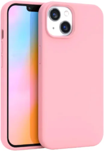 Vista 7 de [Usado] FELONY CASE Funda para iPhone 13/iPhone 14, funda de silicona verde pastel Silicona líquida con forro de microfibra antiarañazos, funda
