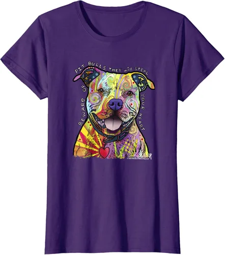 Vista 11 de Beware Of Pit Bulls, Dean Russo Pitbull Original - Camiseta para amantes de los perros, Negro