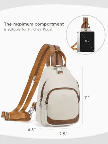 Vista 4 de CLUCI Bolsos tipo bandolera para mujer, mochila pequeña para mujer, mochila de cuero tipo bandolera convertible, bolsas cruzadas para mujer, de viaje