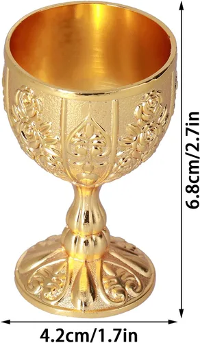 Vista 6 de Estink Copa de vino vintage, paquete de 2 copas de vino europeas de 1.7 x 2.7 pulgadas (1.0 fl oz), adornos retro para fiestas, bodas, viajes