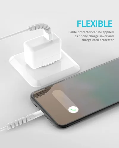Vista 8 de Protector de cable para almohadilla de teléfono, cuaderno, protector de cable de silicona, 12 protectores de cargador, protector de cable