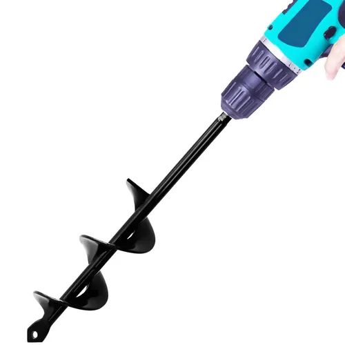 Vista 12 de TCBWFY Broca de taladro de jardín para plantar de 1.6 x 16.5 pulgadas y 3.5 x 16 pulgadas, herramienta de maceta resistente para cavar agujeros