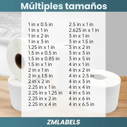 Vista 5 de Etiquetas térmicas compatibles de reemplazo para Zebra (【2" x 1"】 16 rollos/20800 etiquetas)
