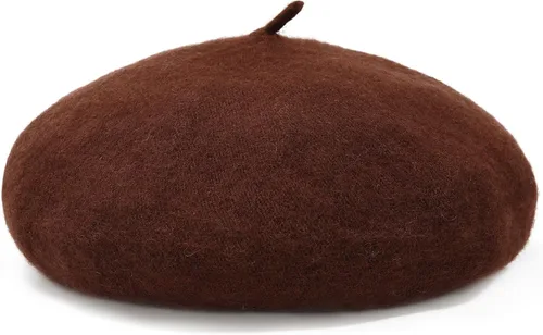 Vista 101 de Boina de lana francesa para mujer, gorra de invierno clásica de color sólido