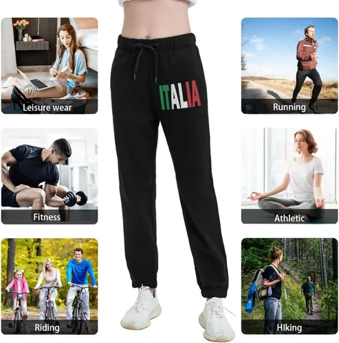 Vista 6 de CXCPLXK - Pantalones deportivos casuales de yoga con la bandera de Italia para mujer, pantalones deportivos de entrenamiento con cintura elástica