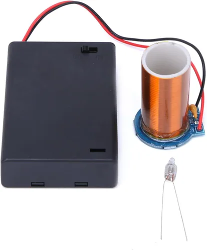 Vista 2 de ViaGasaFamido Mini bobina Tesla, bobina seca con batería de plasma de altavoz de plasma transmisión inalámbrica para experimentos Instalación
