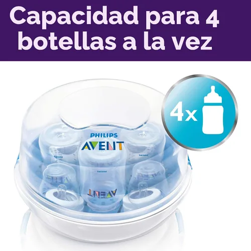 Vista 6 de Philips AVENT Esterilizador de vapor de microondas para biberones, chupetes, tazas y más, SCF281/05