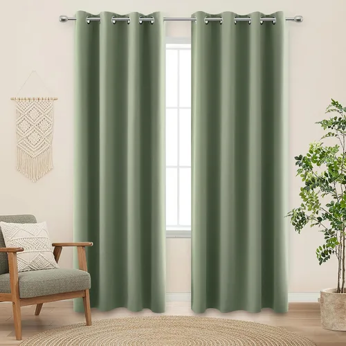 Vista 171 de KOUFALL Cortinas de Baño Aqua para Ventana, Juego de 2 Paneles Decoración Costera Cortinas Cortas Opacas para Ventana Pequeña de Cocina Puerta
