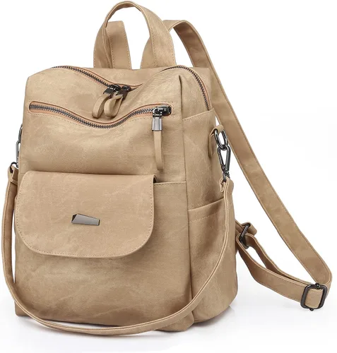 Vista 14 de Bolso tipo mochila para mujer, pequeño, de cuero impermeable antirrobo, bolsos de hombro para damas
