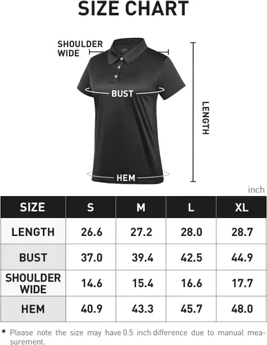 Vista 6 de Camiseta polo para mujer, camiseta de golf Dry Fit que absorbe la humedad, manga corta, deportiva, ropa deportiva, cuello con botones, entrenamiento