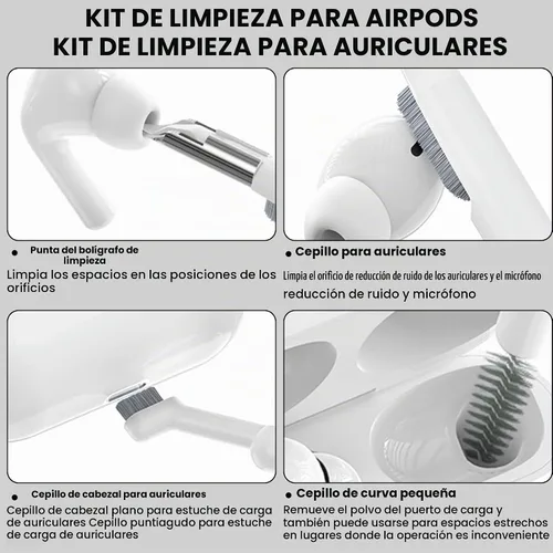 Vista 3 de Kit de Limpieza de Electrónicos 32 en 1 - Kit Limpiador de Teclado, Teléfono, Computadora y Laptop - Compatible con MacBook, AirPods y Herramienta