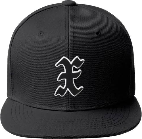 Vista 1117 de Daxton Gorra clásica con visera de billete plano con letras del alfabeto inglés antiguo de la A a la Z