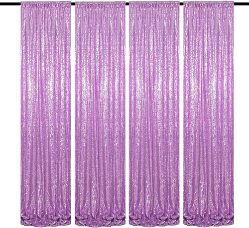 Vista 32 de Cortinas de Fondo de Lentejuelas Negras Cortinas Brillantes con Purpurina 2FTx8FT 2 Paneles para Decoraciones de Bodas Fiestas de Cumpleaños