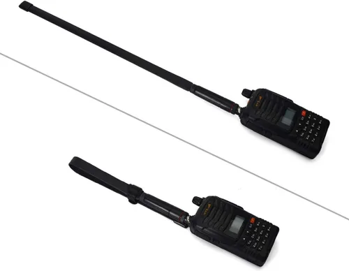 Vista 6 de HYS BNC CS Tactics Antenas plegables de doble banda 6.6 ft/27.6 in antena compatible con radio BNC portátil Cobra Midland Uniden de 144/430 Mhz Negro