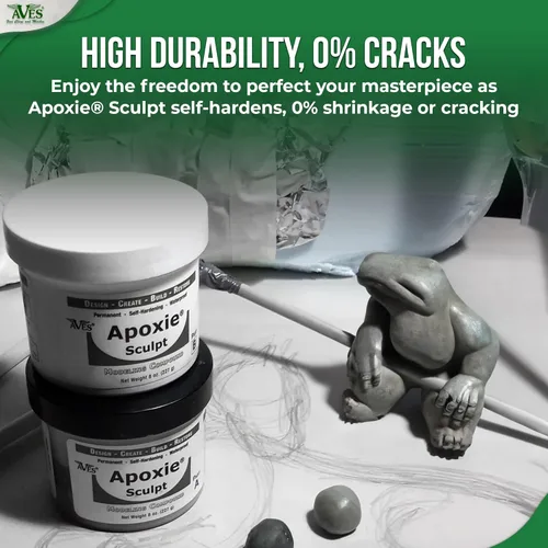Vista 7 de Apoxie Sculpt - Compuesto de modelado de 2 partes (A & B) - 1 libra, Blanco/Blanco Piedra