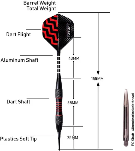 Vista 7 de Juego de dardos de punta de plástico profesional de punta suave para diana electrónica 9 piezas 0.63 oz con 50 puntas adicionales, 9 ejes, 27