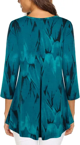 Vista 3 de Tencole Camisas de manga 34 para mujer, túnica elegante, ropa casual con estampado floral