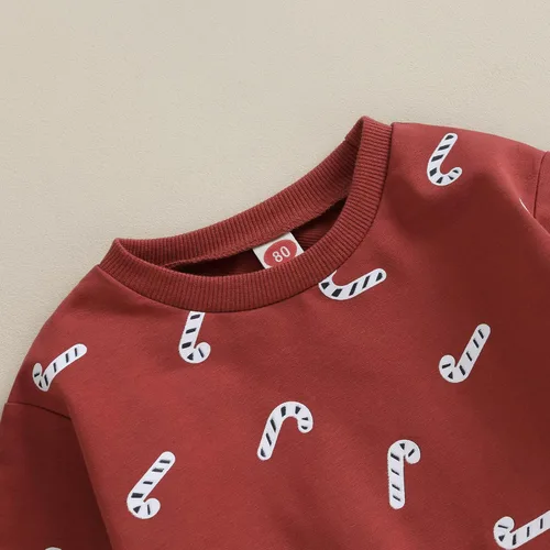 Vista 4 de Molgkyo Conjunto de sudadera de manga larga para bebé niño y niño, con letras de árbol de Navidad