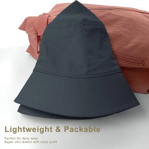 Vista 26 de GADIEMKENSD Sombrero de pescador 100% algodón, unisex, protección solar UPF 50, ligero, plegable