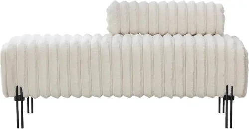 Vista 7 de NIOIIKIT Sofá biplaza moderno de 49.6 pulgadas, sofá tapizado con patas doradas y respaldo ajustable, sofás pequeños de piel sintética para Piel