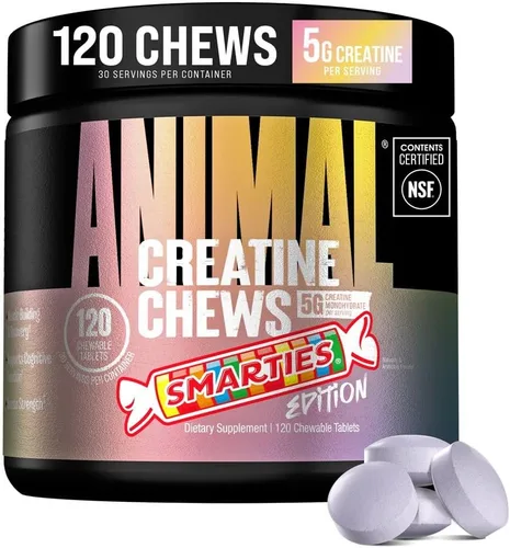 Vista 8 de Animal Gomitas de Creatina – Tabletas masticables mejoradas de monohidrato de creatina con AstraGin y sal marina, máxima absorción pre