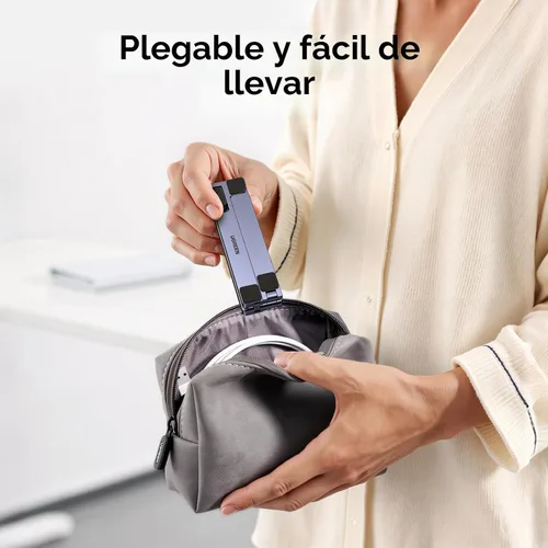 Vista 3 de UGREEN Soporte portátil para laptop, plegable y compacto de aluminio para escritorio, elevador ergonómico ajustable para computadora portátil, apto