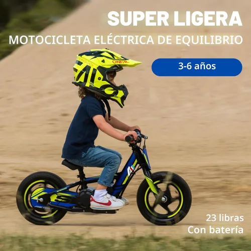 Vista 2 de Bicicleta eléctrica ligera AIII para niños, motocicleta eléctrica de 170/340W hasta 10/12MPH, batería desmontable de 24V, frenos duales operados a