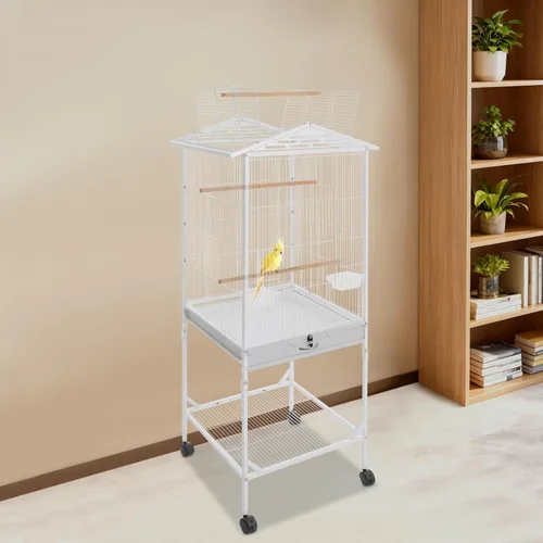 Vista 4 de Jaula de pájaro de metal,Jaulas grandes para periquitos para loro,Cockatiel Estilo-31