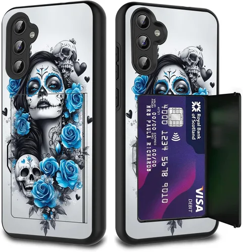 Vista 73 de Funda híbrida de doble capa con función atril para Samsung Galaxy A16 5G de 6.9 pulgadas, diseño de vaca con bandera estadounidense