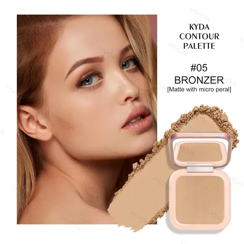 Vista 2 de KYDA Paleta de Contorno Esculpidor Facial, Mate con Acabado de Micro Perlas Polvo de Contorno Horneado, Ultra-fino Ligero, Cobertura Difuminable