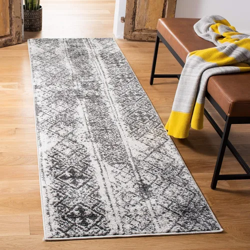 Vista 16 de SAFAVIEH Alfombra de área 8x10 - Colección Adirondack - Grande - Negro y plateado, diseño marroquí bohemio, no suelta pelusa y fácil de limpiar