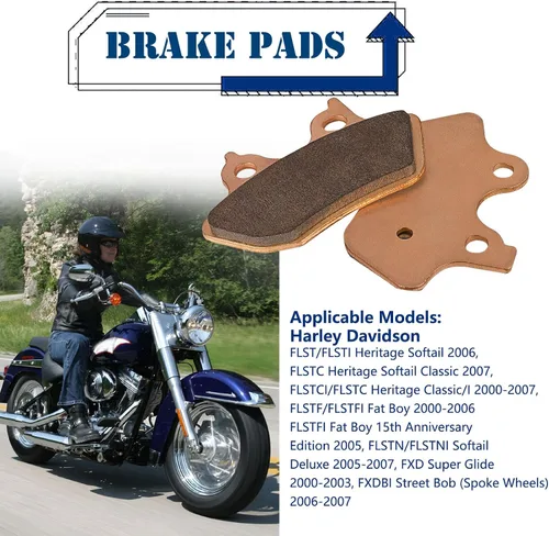 Vista 4 de Pastillas de freno sinterizadas para Harley Davidson Softail FLSTCI FLSTC Heritage Classic 2000-2007/Davidson FXST Softail Standard 2000-2007