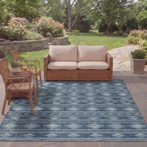 Vista 13 de SAFAVIEH Courtyard Collection CY8529 - Alfombra de pasillo de 2 pies 3 pulgadas x 6 pies 7 pulgadas, color azul marino y aguamarina CY8529