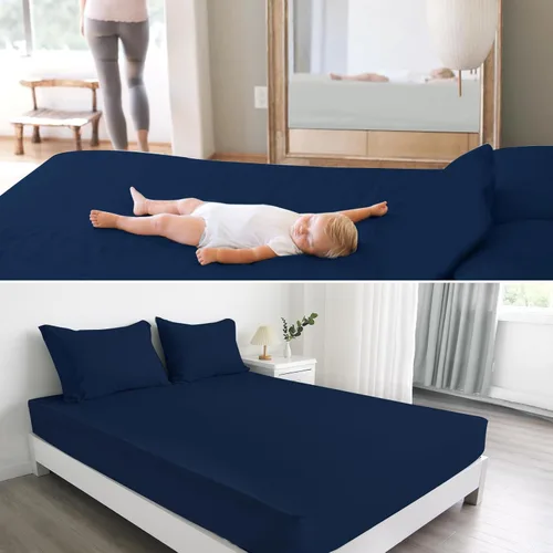 Vista 11 de Sábana bajera individual solo, sábanas de cama individuales de tamaño individual súper suaves y acogedoras para niños con bolsillo profundo de hasta