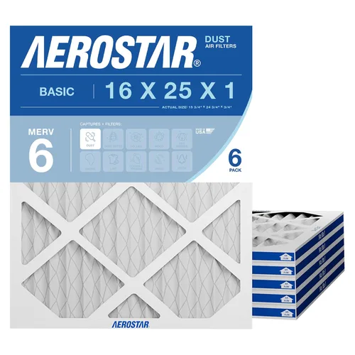 Vista 9 de Aerostar MERV 8 de 16 x 25 x 1 pulgadas, 4 unidades, filtros plisados de alta eficiencia para HVAC, horno y aire acondicionado, elimina el polvo