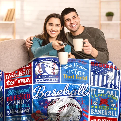 Vista 5 de Manta de béisbol para niños, regalos de béisbol para niños de 8 a 12 años, manta deportiva de franela para niños y hombres, cosas de béisbol