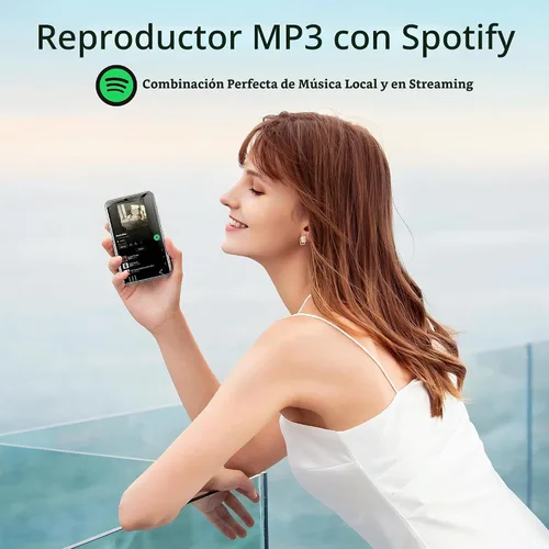 Vista 2 de HIFI WALKER Reproductor de MP3 Android G7 con Bluetooth WiFi, pantalla táctil de 4 pulgadas, 3 GB de RAM, 144 GB de almacenamiento, reproductor