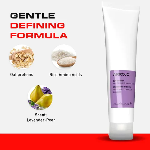Vista 4 de ARROJO Curl Enhancer - Gel para el cabello rizado para rizos suaves y finos, gel de rizos con aminoácidos, proteínas de avena, productos