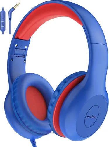 Vista 9 de EarFun K1 - Auriculares para niños con cable con micrófono, auriculares