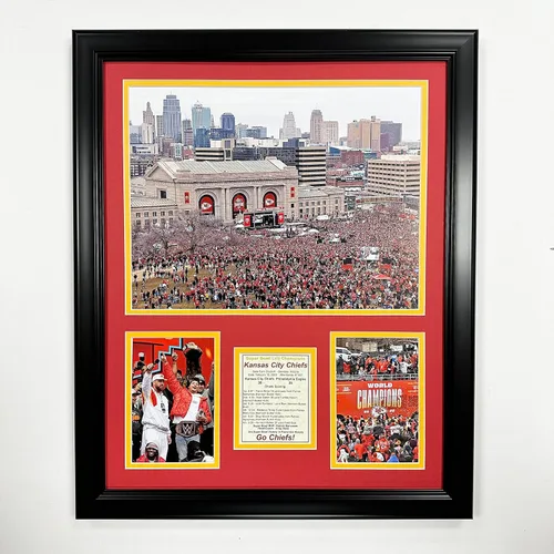 Vista 3 de Kansas City Chiefs Campeones 2022 Collage de fotos enmarcado 2 tamaños (desfile, 12 x 15 pulgadas)